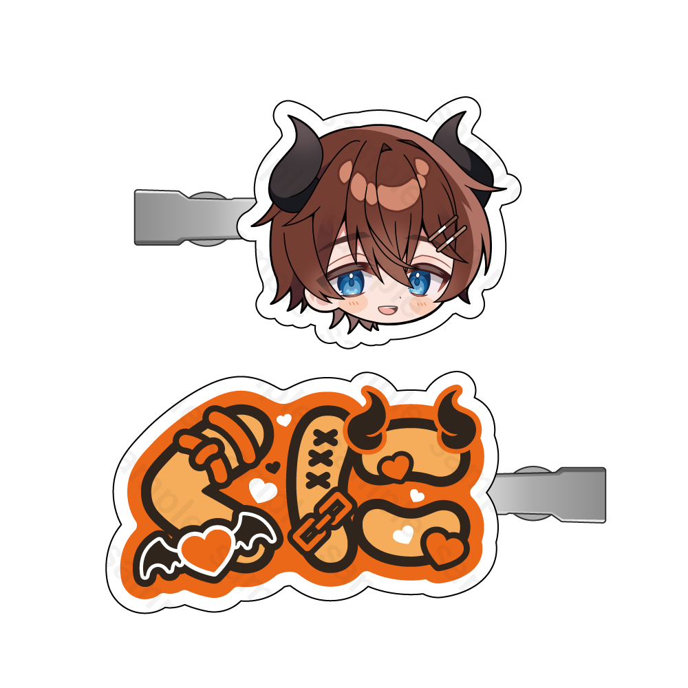 すたぽら 悪魔と小悪魔 ぷっくりヘアクリップセット くに