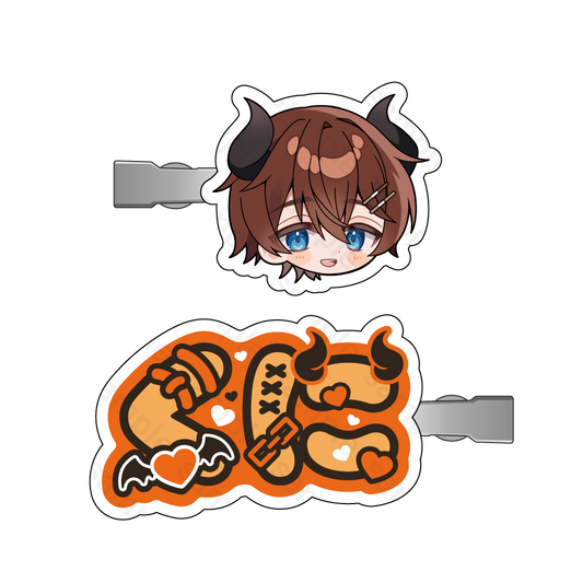 すたぽら 悪魔と小悪魔 ぷっくりヘアクリップセット くに