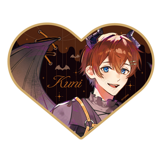 すたぽら 悪魔と小悪魔 ハート型色紙 くに