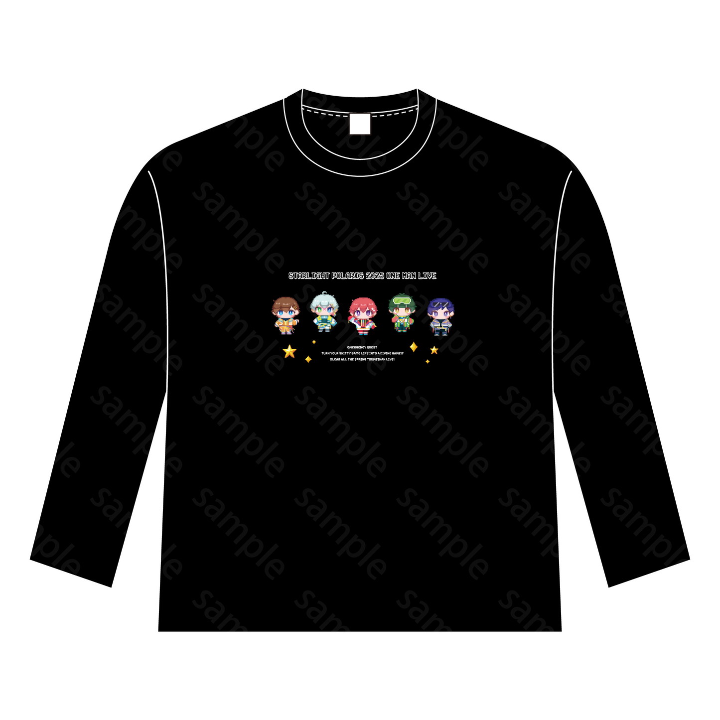 すたぽら東西ライブ 2025 ロングTシャツ ドットイラストver.